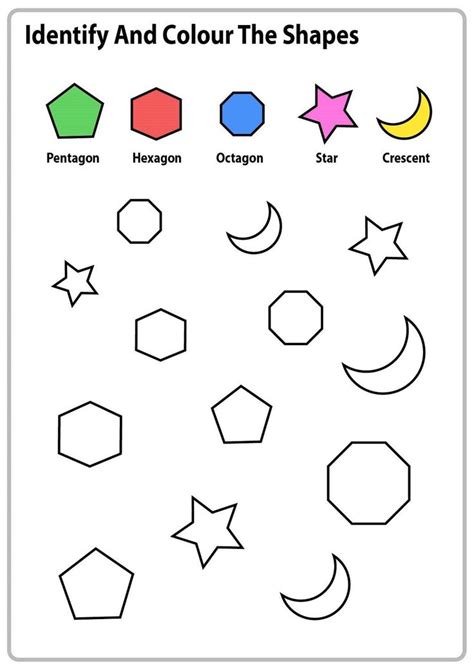colouring shapes worksheets  kids triply