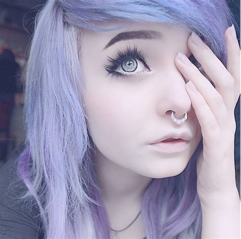 Milkwhore Instagram Purple Hair Septum Alternative Pastel Scene