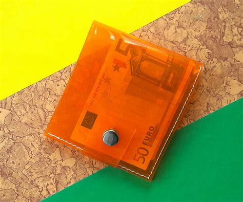 orange clear wallet vinyl cute id holder transparent credit etsy