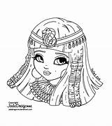 Cleopatra Egyptian Lineart Jadedragonne Jade Dragonne Princess Coloriages Sarahcreations sketch template