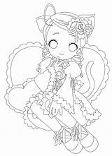 Neko Coloring Pages Lineart Template sketch template
