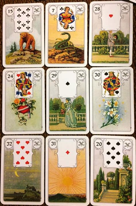 lenormand cards cross hairs layout