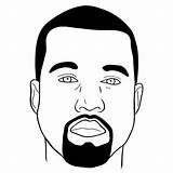 Kanye Coloring Xcolorings Rapper Famous sketch template