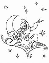 Aladdin Coloring Jasmine Disney Pages Carpet Princess Characters Prince Walt Magic Fanpop Template sketch template