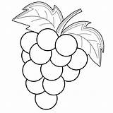 Grapes Coloring Pages Print Fruits sketch template