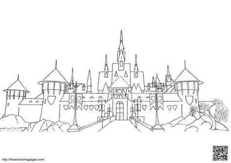 elsa castle coloring page