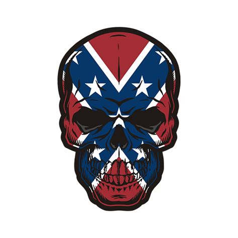 confederate rebel flag skull southern civil war sticker decal