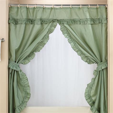 Double Swag Shower Curtains With Valance Home Walter Drake