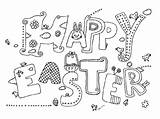 Easter Coloring Happy Pages Da Colorare Pasqua Printable Colouring Stampare Di Bunny Biglietti Kids Print Crafts Spring Sheets Printables Pascua sketch template
