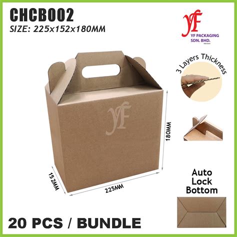 carry handle corrugated board folding box carton box packing packaging box kotak pcs