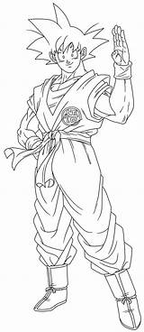 Goku Lineart Super sketch template