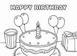 Birthday Happy Coloring Pages Printable Print Color Coloringme Cake sketch template
