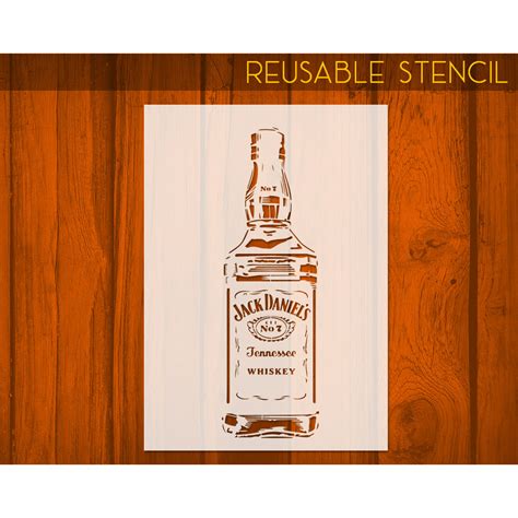 jack daniels stencil  whisky reusable stencil  walls wood