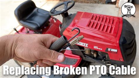 replacing broken pto blade engagement cable  mtd riding mower youtube