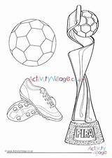 Colouring Cup Trophy Pages Women Soccer Football Womens Colour Activity Sports Village Explore sketch template