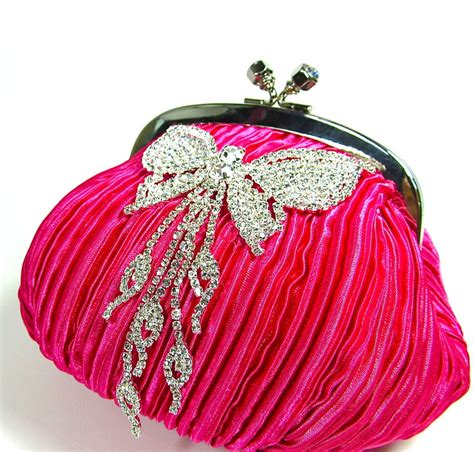valentine evening clutch purses hot pink weddings bridal bag