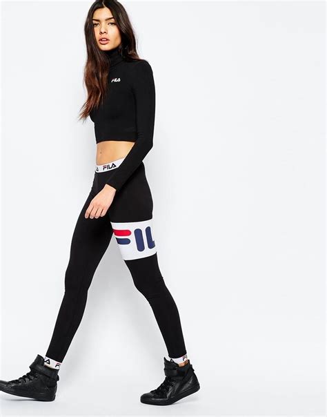 fila fila leggings  tape detail leg logo  asos athleisure sport fashion fashion