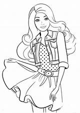 Coloring Barbie Pages Printable Skirt sketch template
