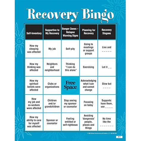 recovery bingo game for adults creativetherapystore