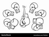 Boxing Gloves Vector Hanging Illustration Hand Competition Protection Fight Equipment Vectorstock Royalty sketch template