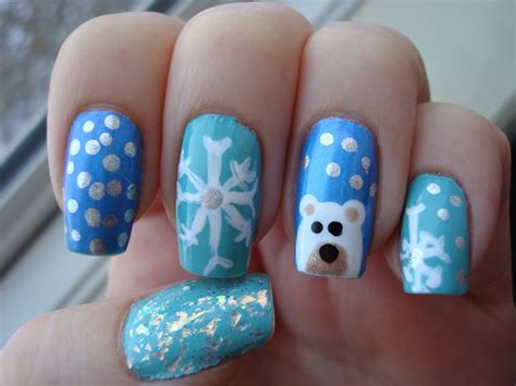 polished polar bear nails