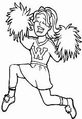 Coloring Pages Cheerleader Choreography Beautiful Stunt Perform Great Girl Color sketch template