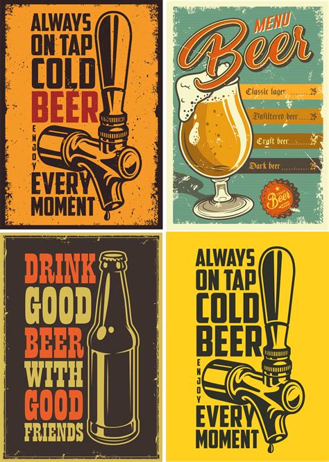 retro beer posters   vector cdr  axisco