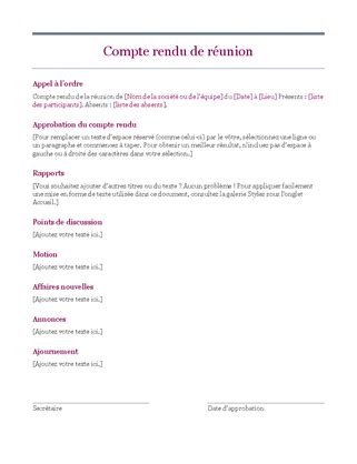 compte rendu de formation exemple word
