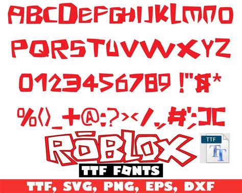 roblox font easy   ttf roblox font file roblox svg etsy canada