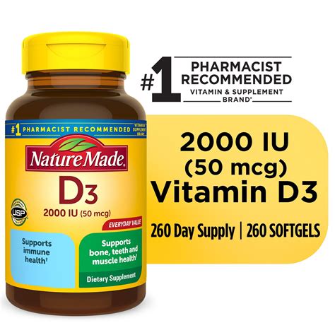 nature  vitamin   iu  mcg softgels dietary supplement  bone  immune health