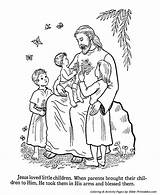 Jesus Coloring Pages Children Loves Bible Little Teaches Printables Teaching Blesses Testament Kids Color Blessed His Christian Print Praying Parables sketch template