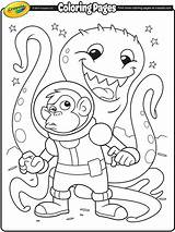 Coloring Alien Space Astronaut Crayola Monkey Pages Printable Spaceman Sheets Colouring Astronauts Sketch Kids Printables Monday Print Choose Board sketch template