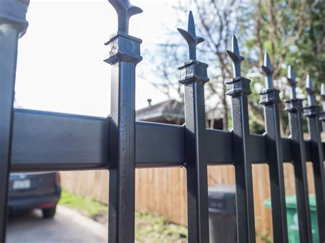 commercial wrought ornamental standard iron fence installation houston aber fence