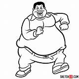 Fat Albert Draw Step Cartoon Sketchok Characters sketch template