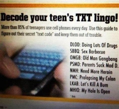How To Decode The Teen S Texting Lingo Funny