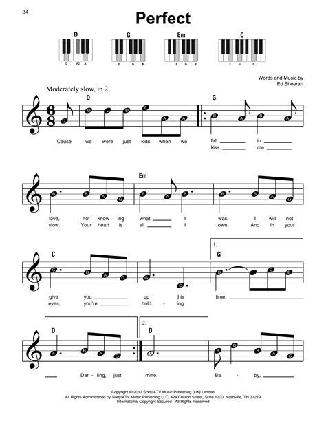 perfect super easy piano print sheet