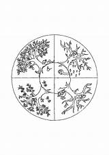 Jahreszeiten Seizoenen Vier sketch template