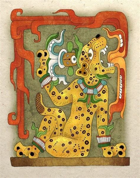 mayan art print jaguar god etsy australia mayan art maya art