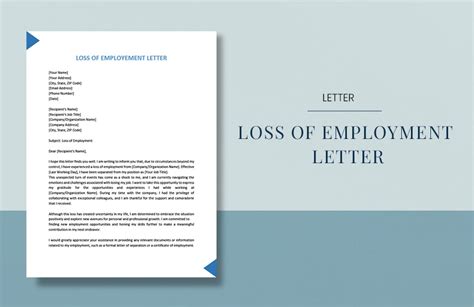 loss  employment letter  ms word portable documents gdocslink