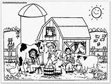 Farm Coloring Pages Animal Animals Printable Color People Realistic sketch template