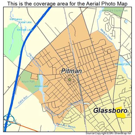 aerial photography map  pitman nj  jersey