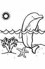 Coloring Dolphin Simple Dolphins Kids Pages Color Print Animals Adult Incredible Printable sketch template