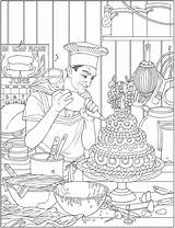 Coloring Pages Haven Creative Dover Bakery Books Cake Sheets Adult Book Food Saturday Evening Wedding Mandala Post Americana Publications Barbie sketch template