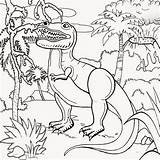 Coloring Volcano Dinosaur Tyrannosaurus Dinosaurs Extinct Prehistoric sketch template