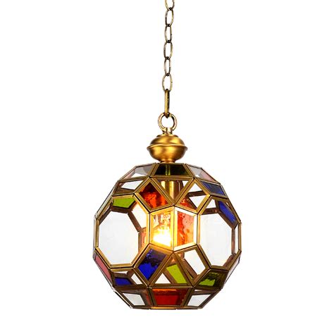 multi light colored glass pendant light 1 light single mini luxury