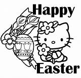 Easter Hello Kitty Coloring Pages Happy Print Color Colouring Kids Paques sketch template