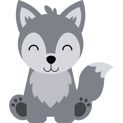 cute wolf wolves smiling face animal customized wall decal custom