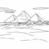 Coloring Pyramid Giza Famous Three sketch template