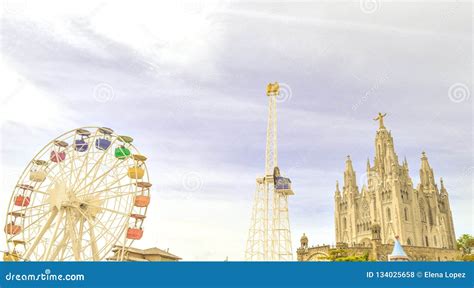 theme park  barcelona stock photo image  vacation