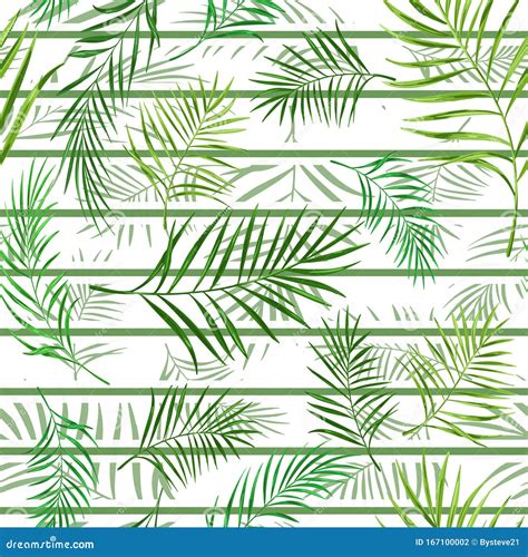 palm tree leaf design seamless pattern stock illustration